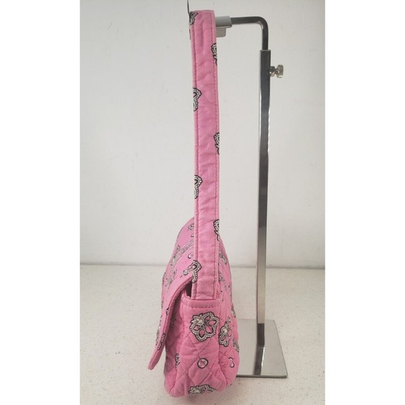 Vera Bradley Flamago Pink Small Flap Front Purse Shoulder Bag Cotton Quilted - Picture 3 of 16